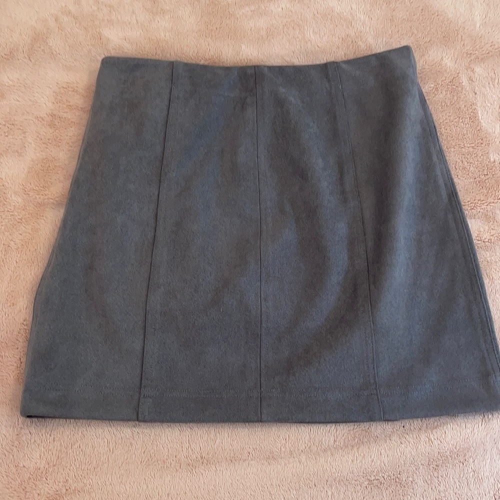 gray suede skirt